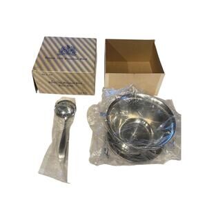 Leonard Danish 18/8 Stainless Steel Sauce Bowl With Underplate Denmark 6in